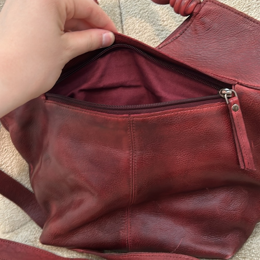 Latico Leather Nash Tote Crossbody Bag in Oxblood Red Full Grain Leather - Picture 6 of 10